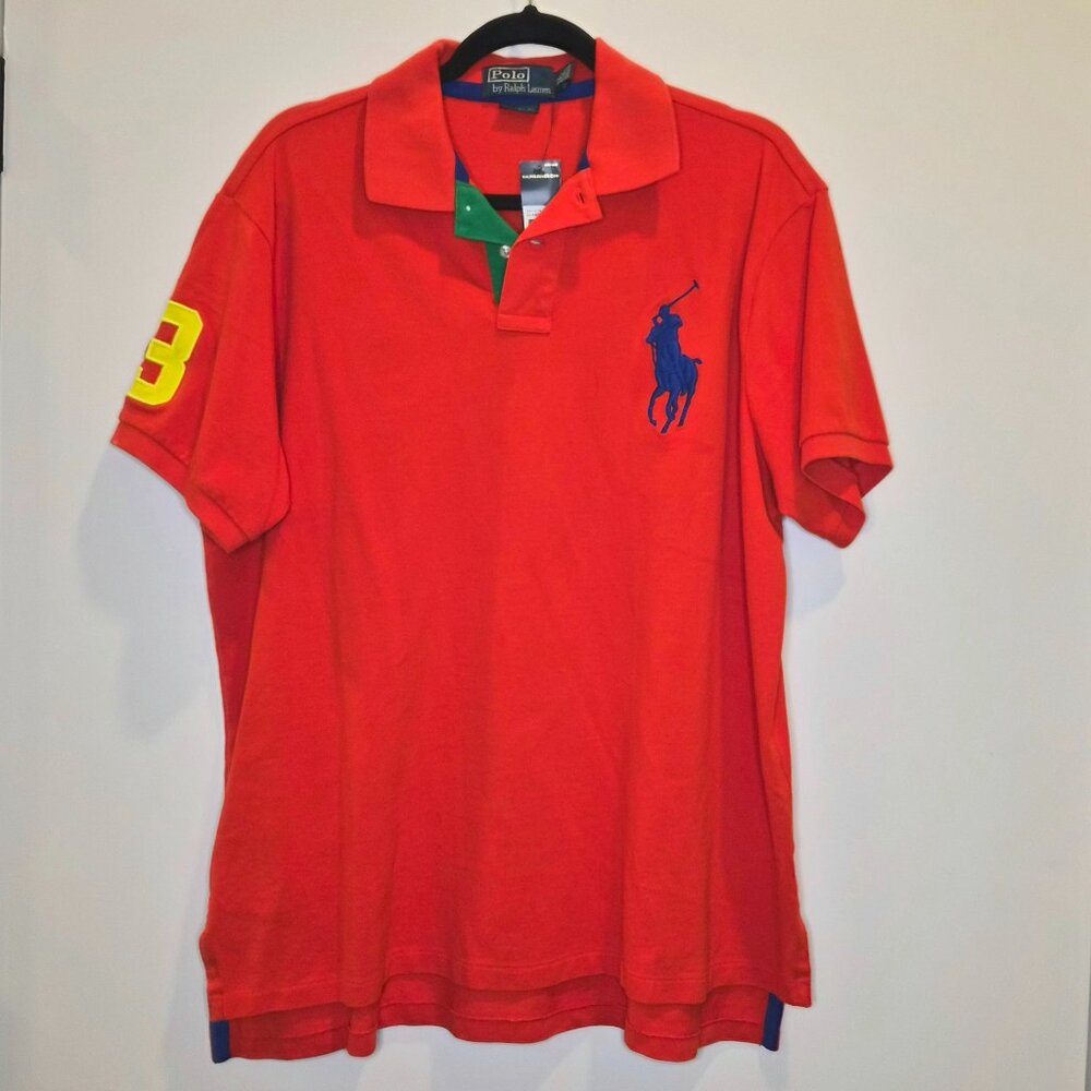 NWT Polo Ralph Lauren Big Pony Mesh Polo Shirt - Men’s XL - Red